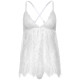 Сорочка бебі-дол Leg Avenue Floral lace babydoll & string White L, стрінги