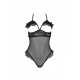 Еротичне боді Passion DOLLY BODY, L/XL, black, з відкритими чашками