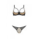 Еротичний комплект Passion MARINA SET WITH OPEN BRA, XXL/XXXL, beige, відкриті чашки