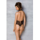 Еротичне боді Passion TRISHA BODY, XXL/XXXL, black, з відкритими чашками