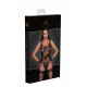 Боді Noir Handmade F242 Tulle body with patterned flock embroidery, S