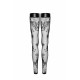 Панчохи без миска Noir Handmade F243 Tulle stockings with patterned flock embroidery, S