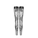 Панчохи без миска Noir Handmade F243 Tulle stockings with patterned flock embroidery, XXL