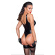 Боді з мокрим ефектом Noir Handmade F244 Powerwetlook body with high cut bottom hem, XL
