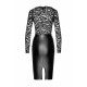 Сукня Noir Handmade F295 Euphoria, L, black, мереживо, глибоке декольте, спідниця міді під латекс