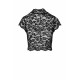 Топ Noir Handmade F303 Essence, XXL, black, мереживний, короткий рукав, комір-стійка