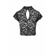 Топ Noir Handmade F303 Essence, XXL, black, мереживний, короткий рукав, комір-стійка