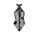 Боді Noir Handmade F314 Ego, M, black, сітка, халтер, високі вирізи, блискавка по всій довжині