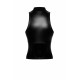 Топ Noir Handmade F324 Glam, S, black, халтер, на блискавці, вінілові вставки, комір-стійка