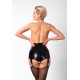 Шортики Noir Handmade F325 Glam, 3XL, black, вініл, висока талія, кріплення для панчіх, з доступом