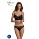 Комплект Passion DROSERA SET black, L/XL, сітка+мереживо, бюстьє та трусики танга