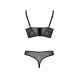 Комплект Passion DROSERA SET black, L/XL, сітка+мереживо, бюстьє та трусики танга