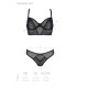 Комплект Passion DROSERA SET black, L/XL, сітка+мереживо, бюстьє та трусики танга