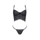 Комплект Passion KERRIA SET black, S/M, сітка+мереживо, бюстьє та стрінги