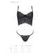 Комплект Passion KERRIA SET black, S/M, сітка+мереживо, бюстьє та стрінги