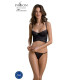 Комплект Passion KERRIA SET black, XXL/XXXL сітка+мереживо, бюстьє та стрінги