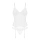 Корсет Obsessive Alissium corset&thong XS/S, гнучкі кісточки, відкрита спина, стрінги в комплекті