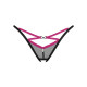 Трусики-стрінги Obsessive Novenes crotchless thong, XS/S, сітка, стрепи, прикраса зі стразами