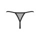 Трусики-стрінги Obsessive Novenes crotchless thong, M/L, сітка, стрепи, прикраса зі стразами