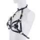 Портупея на грудь LOCKINK SEVANDA Queen Chest Harness with Removable Bra, чорна, зі знімними пестис