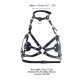 Портупея на грудь LOCKINK SEVANDA Queen Chest Harness with Removable Bra, чорна, зі знімними пестис