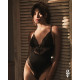 Тедді Obsessive Lobellis teddy, XL/2XL, чорне, ліф з м’якою чашкою, відкрита спина, низ-стрінги