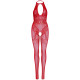 Бодістокінг Leg Avenue Rhinestone Lace and Net, One Size, червоний, зі стразами, відкритий доступ