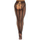 Стрип-колготки Leg Avenue Crotchless Net Tights with Heart Backseam, One Size, чорні, з доступом