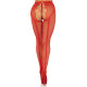 Стрип-колготки Leg Avenue Crotchless Net Tights with Heart Backseam, One Size, червоні, з доступом