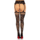 Колготки-панчохи Leg Avenue French Rose Backseam Garter Belt Stockings, чорні, One Size, з доступом