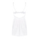 Сорочка Obsessive Amor Blanco underwire chemise & thong, S/M, біла, мереживний ліф, стрінги в наборі