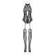 Бодістокінг Obsessive Bodystocking F240, XL/XXL, чорний, мереживний малюнок, імітація боді з панчохами