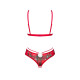 Комплект Obsessive Ms Merrilo 2-pcs set, M/L, м’який бюстгальтер та трусики з доступом і з помпоном