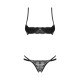 Комплект Obsessive Nutris 2-pcs crotchless set, XL/2XL, ліф з відкритими чашками, трусики з доступом