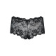 Трусики-шортики Obsessive Idillia shorties, L/XL, чорні, мереживні, з низькою посадкою