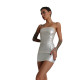 Мінісукня D&A, L, white, nylon-lycra відкриті плечі з блискавкою на всю довжину