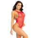 Боді-сітка Leg Avenue Net snap crotch tank bodysuit Red, One Size