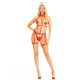 Костюм медсестри Leg Avenue 2PC Vegan Leather Nurse Harness Teddy and Headband Red M, шапочка