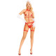Костюм медсестри Leg Avenue 2PC Vegan Leather Nurse Harness Teddy and Headband Red L, шапочка