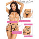 Комплект з перлинами Leg Avenue Halter Harness S, нижній пояс-харнес