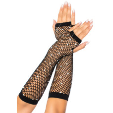 Мітенки зі стразами Leg Avenue Rhinestone Fishnet Arm Warmers Black, One Size