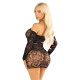 Мінісукня із сітки з мереживними акцентами Leg Avenue Seamless Off The Shoulder Mini Dress One Size, Black