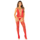 Комплект мереживний Leg Avenue Cami Garter One Size, Red, корсет із панчохами та стрінгами