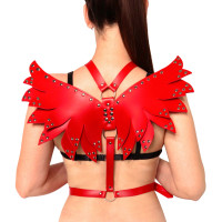 Жіноча портупея Art of Sex - Wings червона, екошкіра