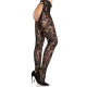 Колготки Leg Avenue Rose Lace Crotchless Tights with Open One Size Black