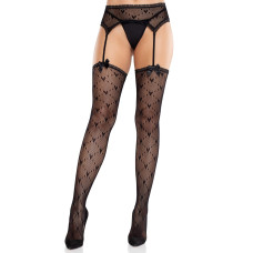 Колготки-панчохи Leg Avenue Heart Garterbelt Stockings One Size Black