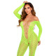 Бодістокінг Leg Avenue Crotchless Footless Lingerie Bodystocking One Size Neon Green