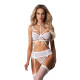 Комплект Obsessive Premisis White 3-pcs crotchless set S/M