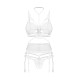 Комплект Obsessive Premisis White 3-pcs crotchless set L/XL