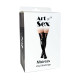 Лаковані панчохи зі шнурівкою Art of Sex - Mistress, чорні з ефектом голограми